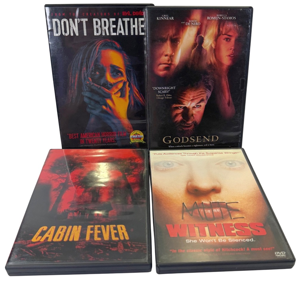 Horror Suspense DVD Lot Dont Breathe, Godsend, Cabin Fever & Mute Witness 1163B4